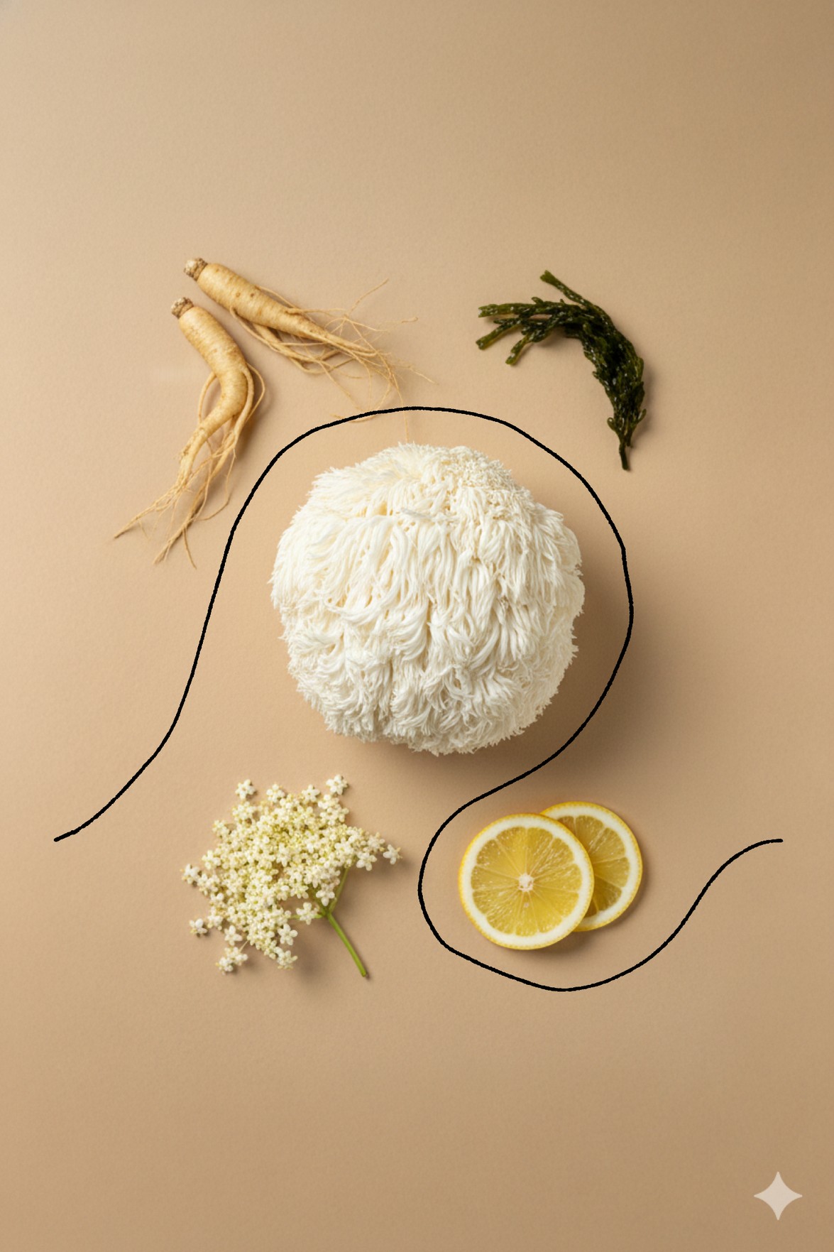 Grass & Co. botanicals laid out on linen