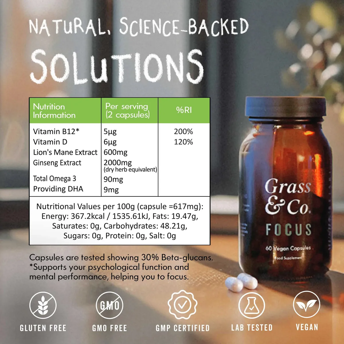 FOCUS | Lion's Mane Mushroom Capsules, image 10